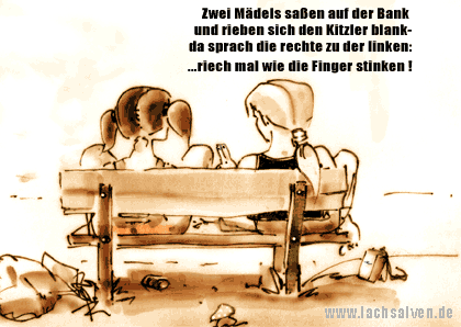 Witzbild: Mädchen Bank
