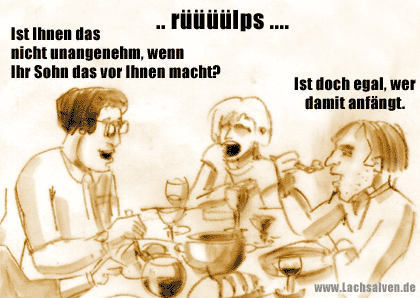 Witzbild: Tischsitten Gäste