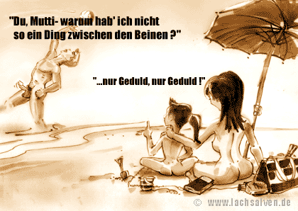 Witzbild: Strand Geduld