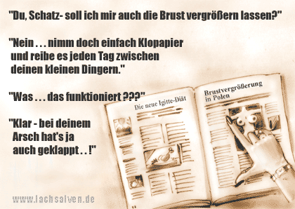 Witzbild: Brustvergrößerung Klopapier