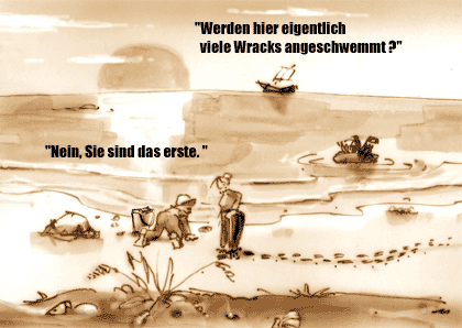 Witzbild: Meer Wrack